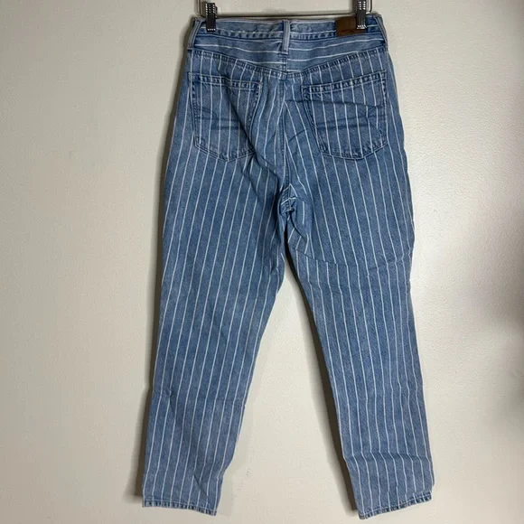 American eagle pin striped high rise mom denim ankle jeans size 4 festival cute - Picture 11 of 12
